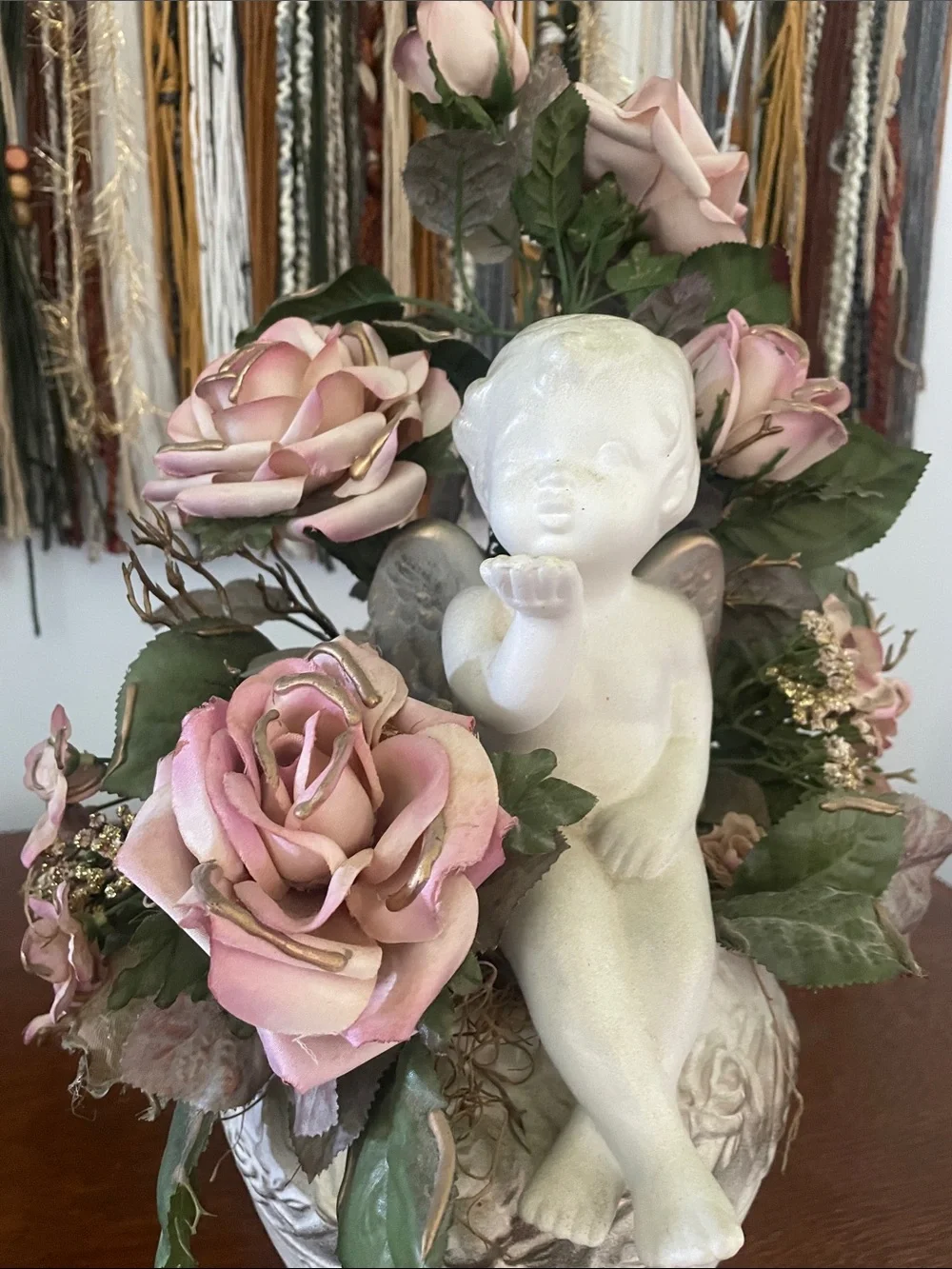 Cherub Floral Arrangement in Pink – Elegant Home Accent